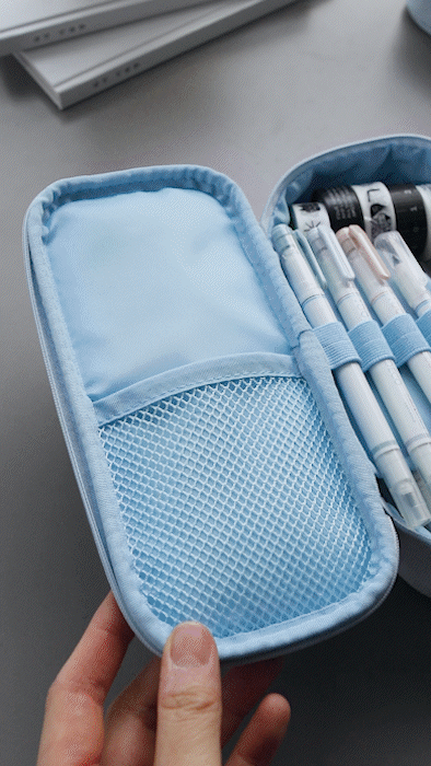 Iconic Doodle Large Capacity Pen Pouch, shown from the front.
