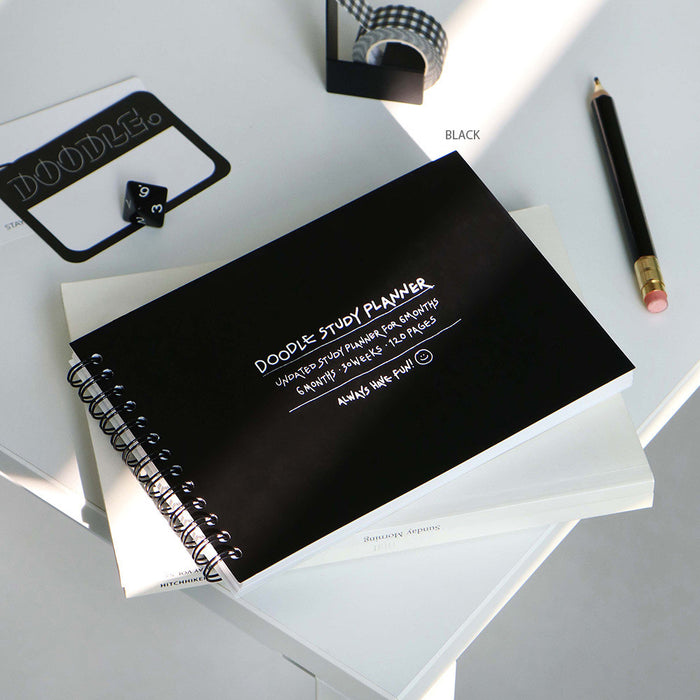 Iconic Doodle Study Planner, shown from the front.