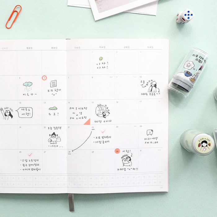 Iconic Haru Self-Inking Diary Stamp, shown from the front.