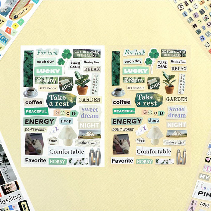 Iconic Magazine Collage Sticker Pack — 6 sheets, shown in full.