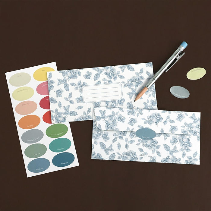 Iconic Pattern Envelope Set - 24 Envelopes + 28 Stickers, shown from the front.