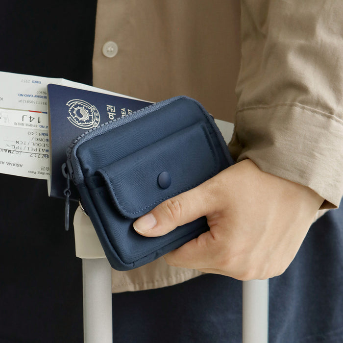 The Journal Shop - Navy Iconic Voyager Card Wallet.