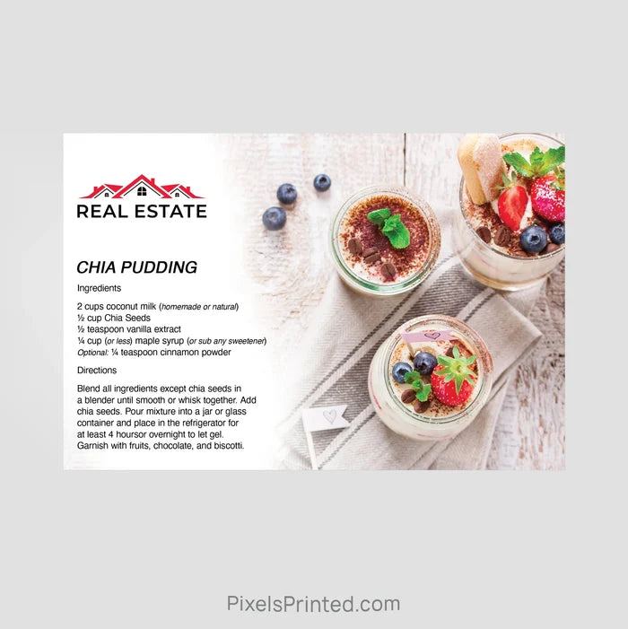 Independent real estate recipe postcards PixelsPrinted