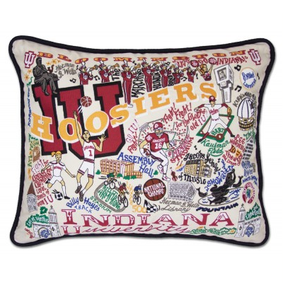 Indiana University Collegiate Embroidered Pillow
