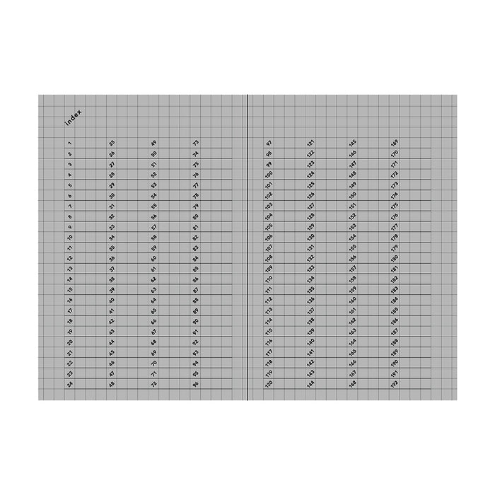 Grey grid pages inside the Daigo Isshoni Number Notebook.