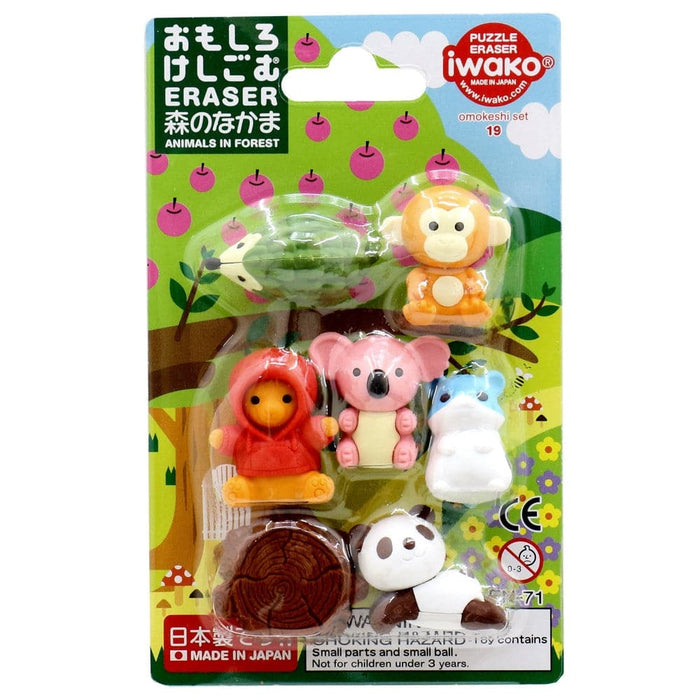 Iwako animals in the forest eraser set in original packaging made in Japan