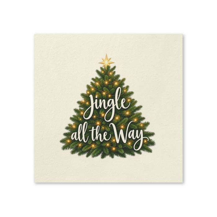 Jingle All The Way Christmas Cocktail Napkins, 50-Pack, 3-ply, Festive Holiday Party Table Decor