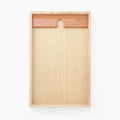 The Journal Shop - Kakimori A5 Wooden Writing Tray crafted from light oak with a recessed pen holder in contrasting wood.