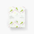The Journal Shop - Kakimori Card Box Set featuring Spring Bird design packaging with green bird and wisteria pattern.