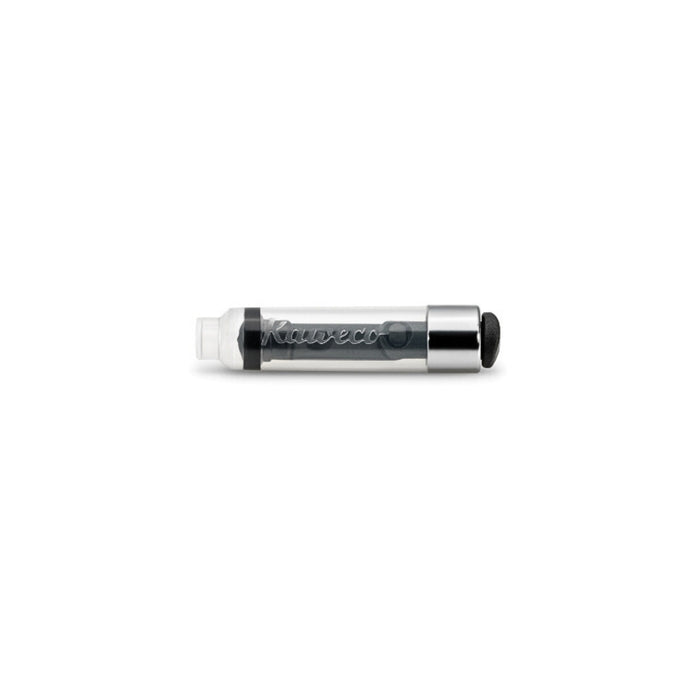 Kaweco Mini Converter piston for fountain pens shown in closed position with clear barrel and silver detailing.