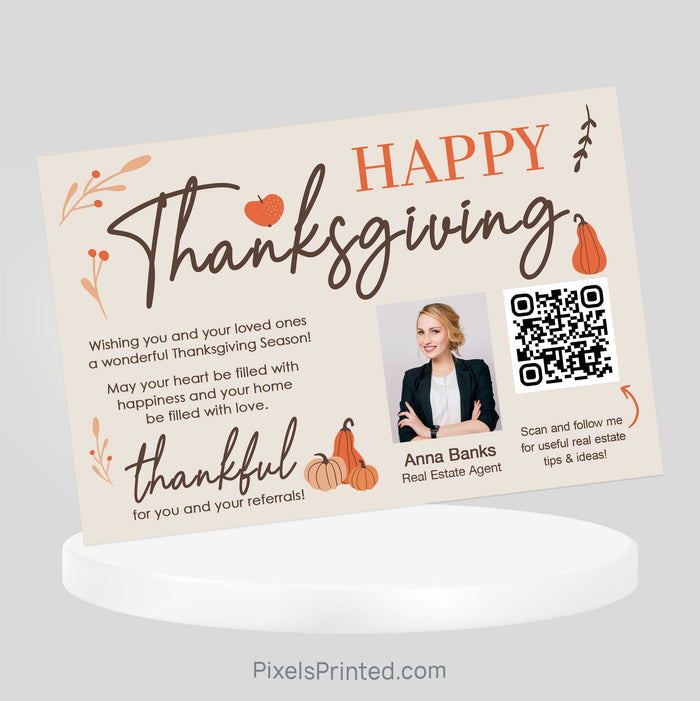 Keller Williams Fall Thanksgiving postcards PixelsPrinted