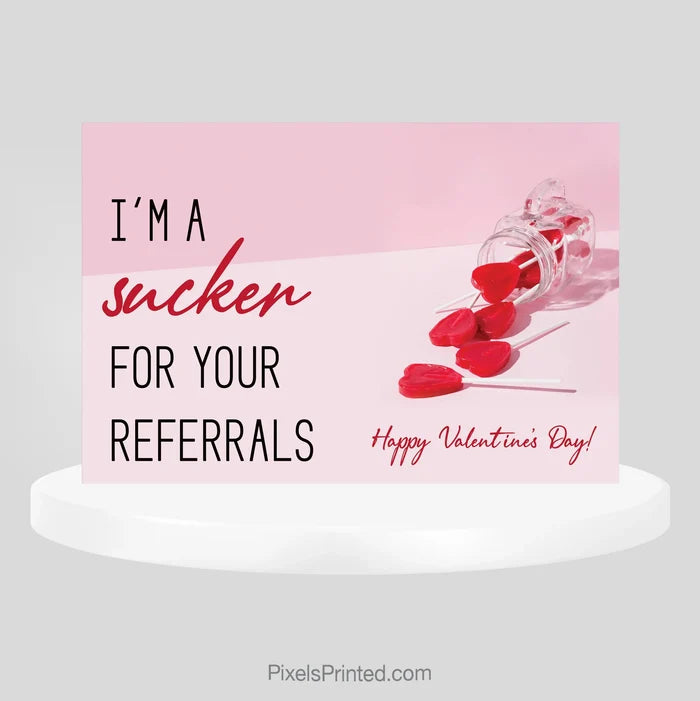 Keller Williams real estate Valentine’s Day referral postcard PixelsPrinted