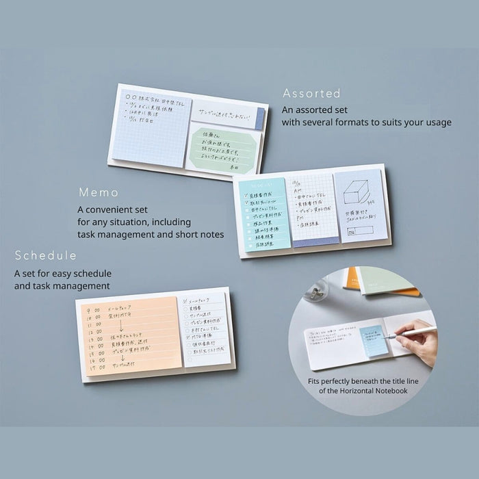 Complete set of EMILY Fusen sticky notes shown together in assorted pastel colours.