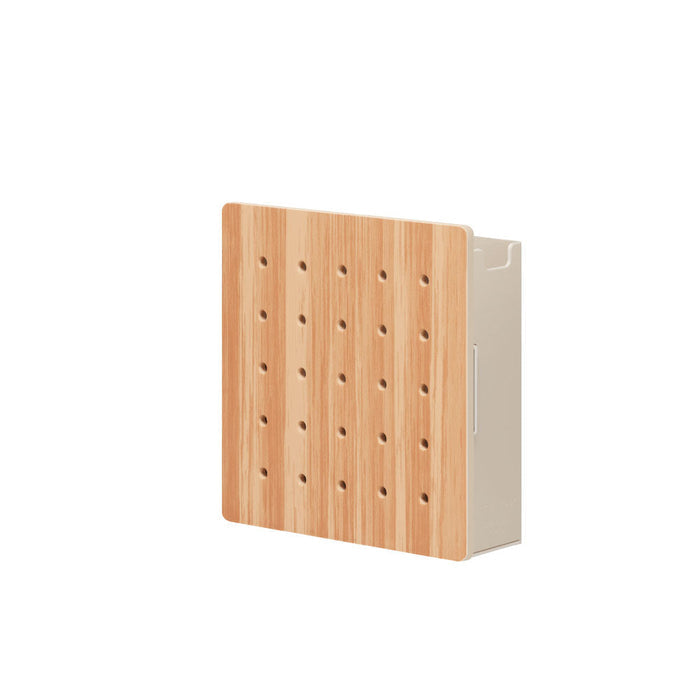 Wooden design Harupeggy small pegboard shown closed from the front.