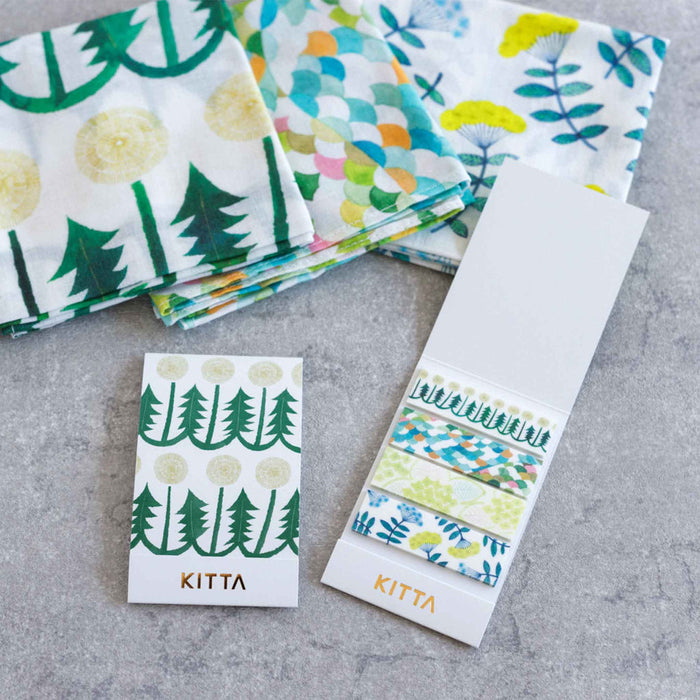 Packaged KITTA Basic Washi Stickers arranged neatly for product presentation.