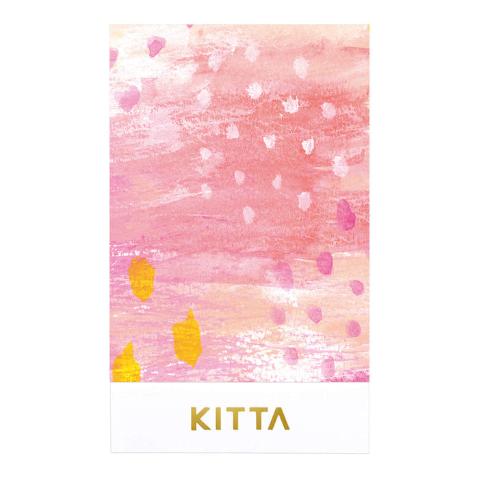 Pink-themed KITTA clear washi stickers with translucent decorative motifs.