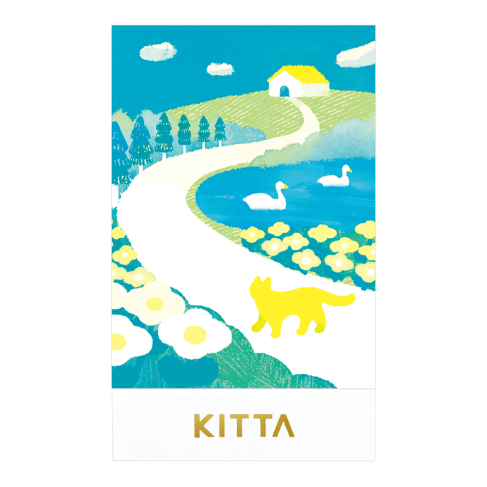 KITTA collage washi stickers featuring blue and aquatic themed illustrations.
