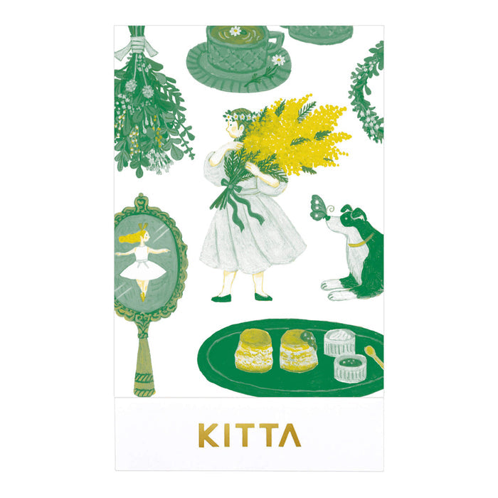 KITTA flake washi stickers applied to paper for decorative journalling.