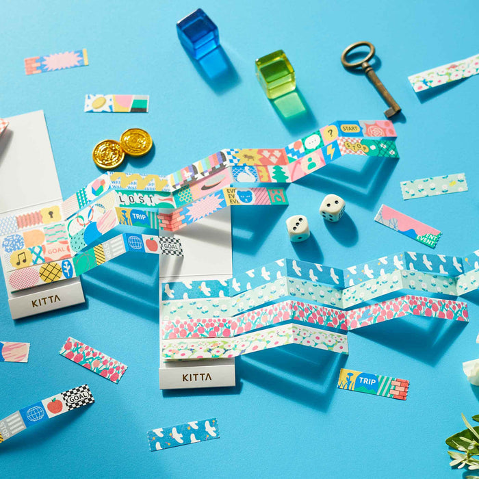 Colourful KITTA Jabara washi stickers featuring graphic icon designs.