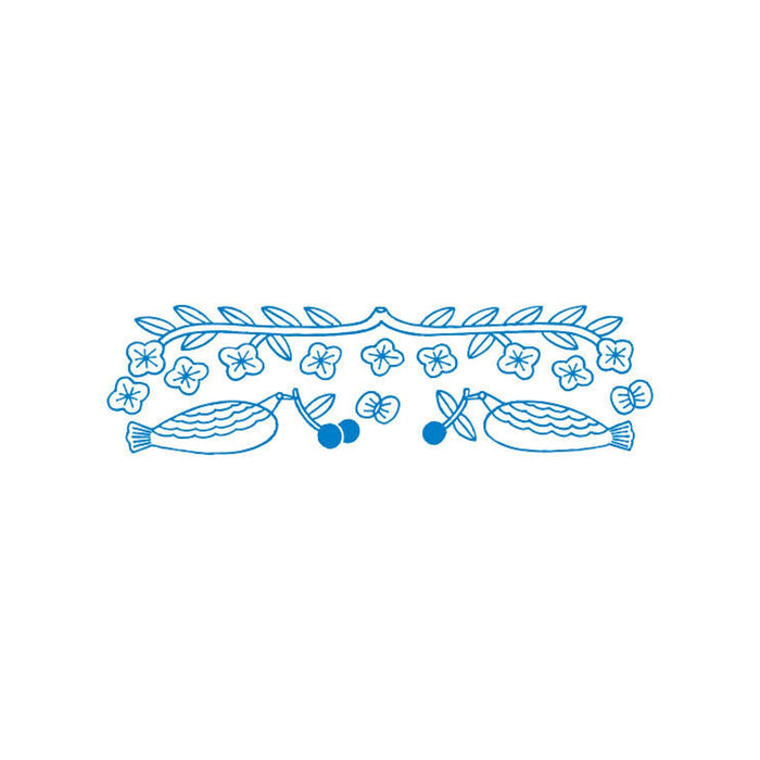 Stamped banner design created using a Kori Jirushi long clear stamp.