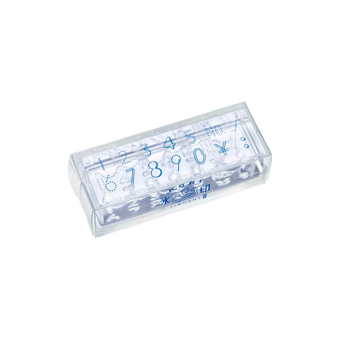 Kori Jirushi long clear stamp featuring blue numbered designs.