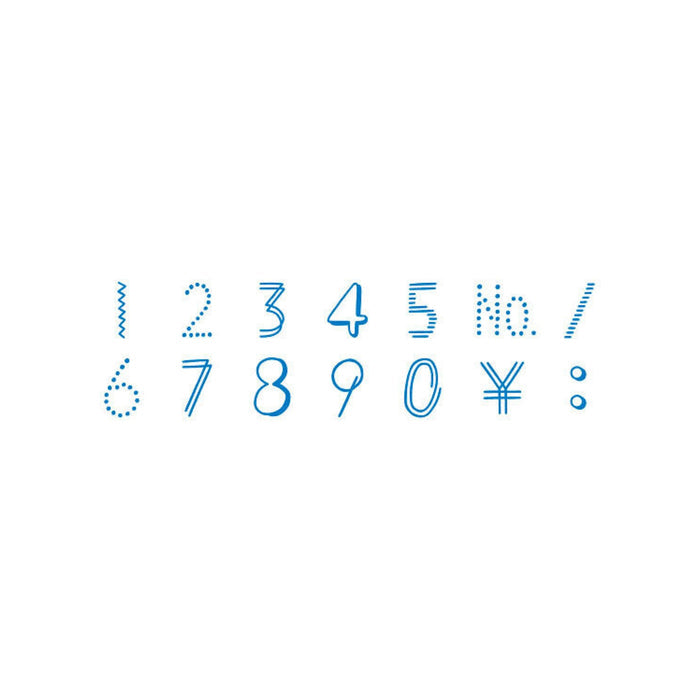 Long Kori Jirushi clear stamp showing numbers and punctuation symbols in blue.