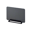 Black PEGGY pegboard stand with metal base, shown from the front on a white background.