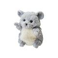 Pouzoo animal design mini pouch featuring a grey Chinchilla character, front view.