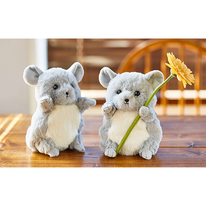 Two Pouzoo Chinchilla animal design mini pouches displayed together on a wooden surface.