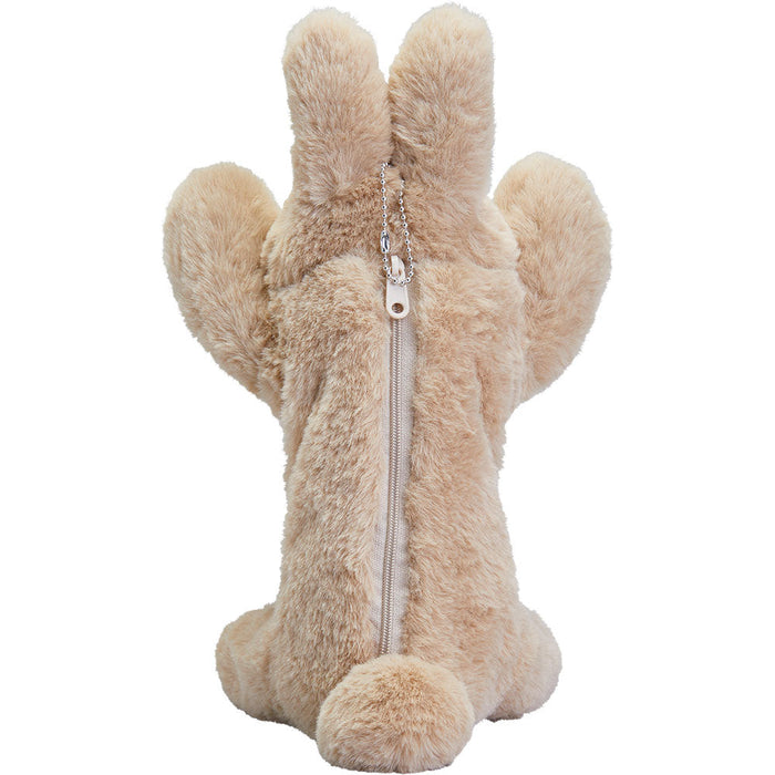 Back view of the Pouzoo rabbit animal design pen pouch showing plush texture.