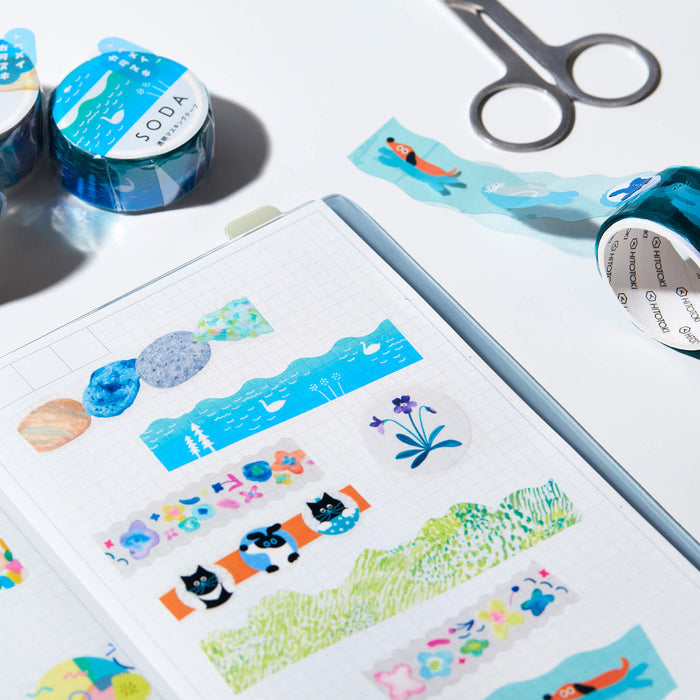 SODA 15 mm die-cut masking tape used for journalling and stationery decoration.