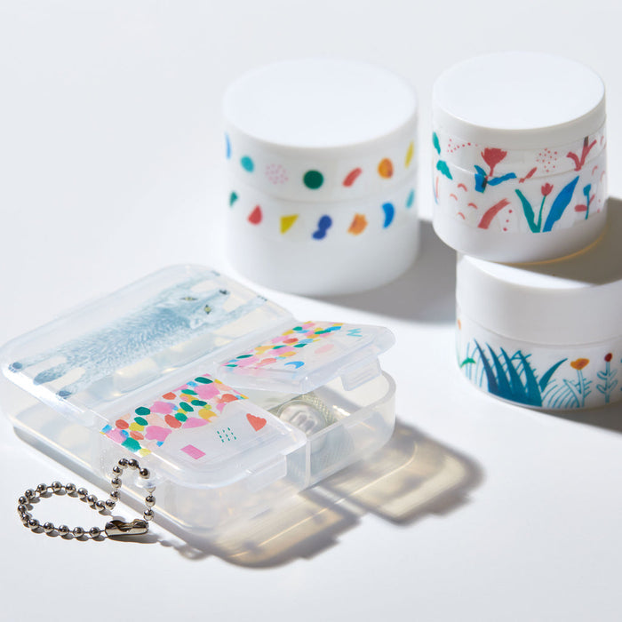 SODA 15 mm die-cut masking tape with blue illustrated pattern.