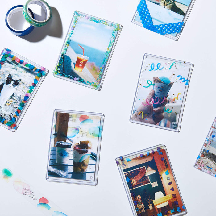 Multiple designs of SODA 10mm masking tape rolls arranged in a creative collage.