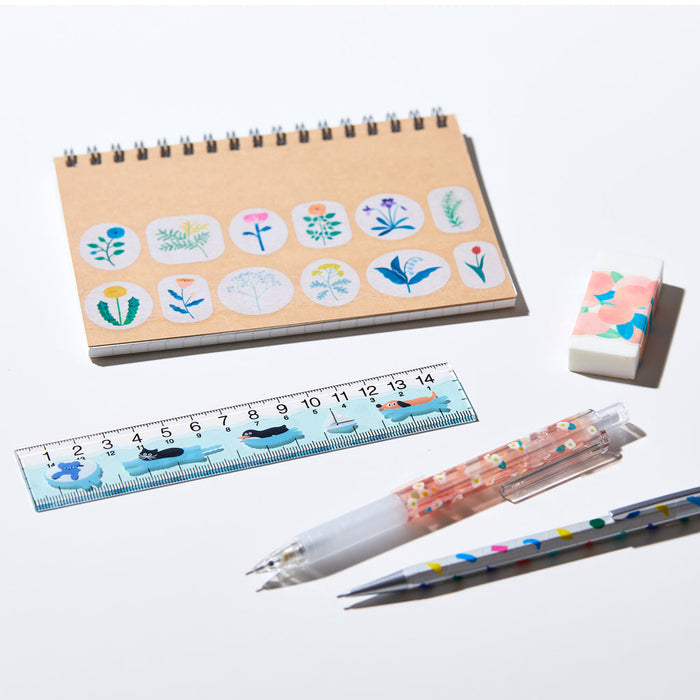 Notebook decorated with SODA 15mm masking tape and stationery.