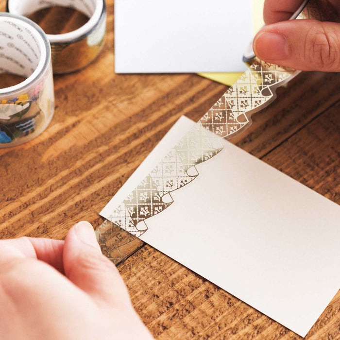 Handwritten note decorated with SODA foil and die-cut masking tape in a cosy desk setting.
