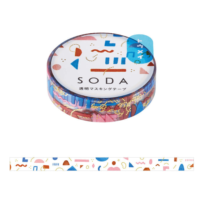 Roll of Parts SODA foil masking tape, 10mm width, featuring colourful decorative motifs.