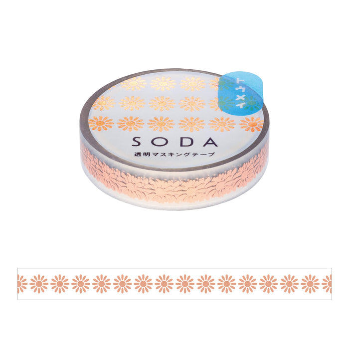 KING JIM SODA Foil Masking Tape - 10mm, shown from the front.