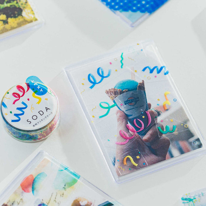Party SODA foil masking tape 15mm used in a journalling and scrapbooking layout.
