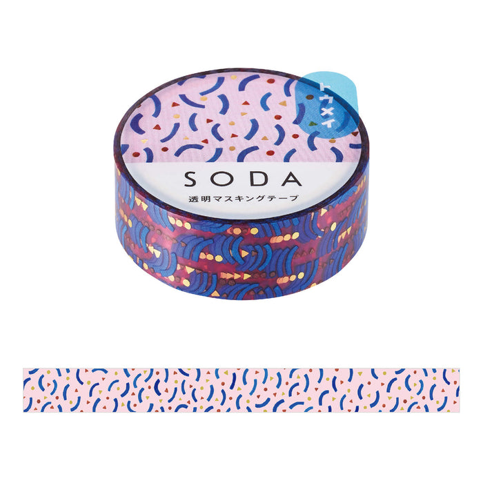 Pattern - SODA foil masking tape 15mm with purple-toned metallic pattern on the roll