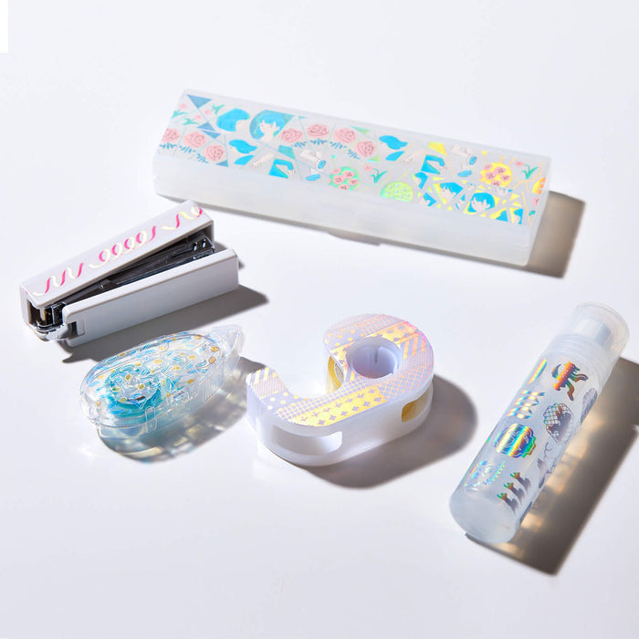 SODA foil masking tape displayed with stationery items on a desk flat lay.