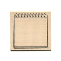 Wooden stamp with a spiral notebook frame design, ideal for bullet journaling or planners. Measurements: 45 x 45 x 24mm.