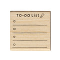 Wooden stamp featuring a "TO-DO List" design with four lines and checkable circles, perfect for bullet journaling or planners. Measurements: 45 x 45 x 24mm.