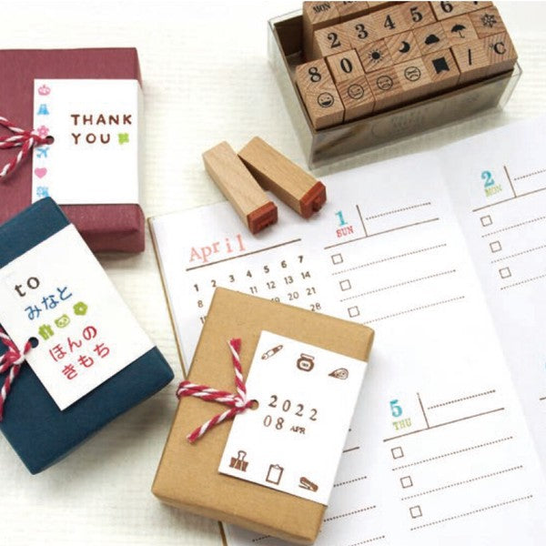 Kodomo No Kao Petit Moji Stamp Set - Large, shown from another angle.