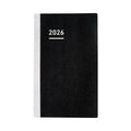 Front cover of Kokuyo Jibun Techo Biz 2026 A5 Slim Diary Refill in black with minimalist silver spine design.