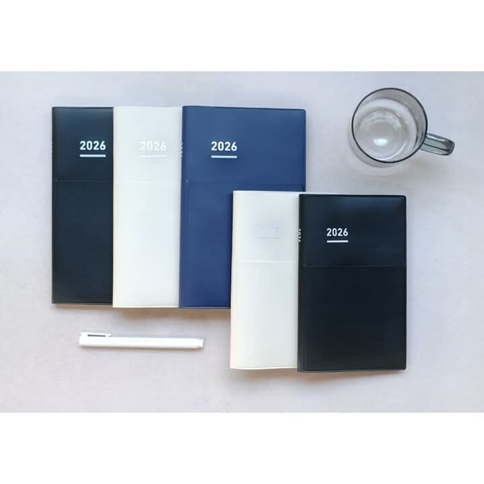 Kokuyo Jibun Techo Biz Mini 2026 - B6 Slim Planner, shown from another angle.