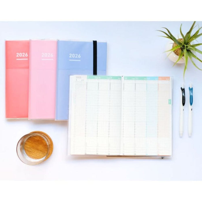 Kokuyo Jibun Techo First Kit Mini 2026 – B6 Slim – DIARY + LIFE + IDEA, shown from the front.