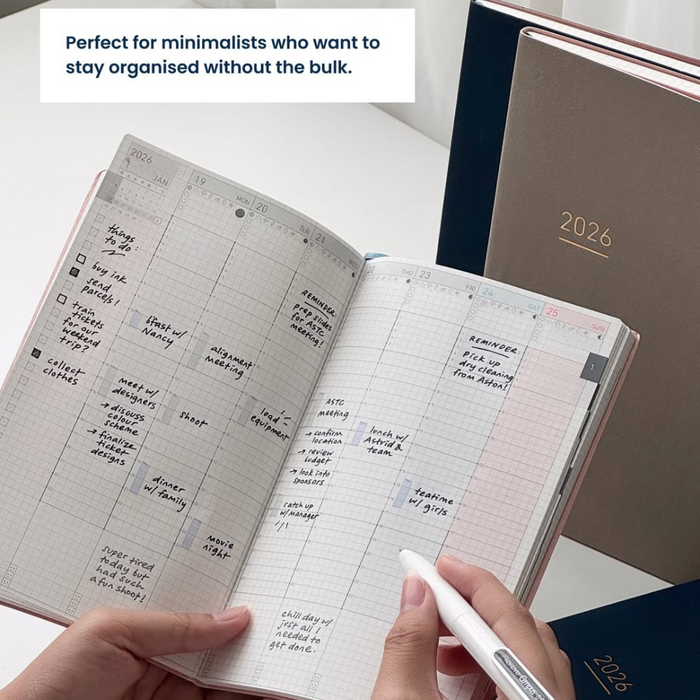 Kokuyo Jibun Techo Lite 2026 – A5 Slim Diary, shown from another angle.