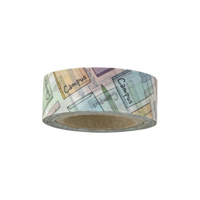 Kokuyo Campus Pattern washi tape roll displayed on a white background.