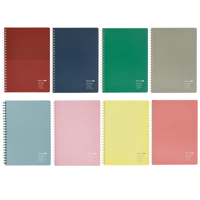 KOKUYO ME Soft Ring Notebook in A5 with a 5mm grid and a flexible soft ring binding.