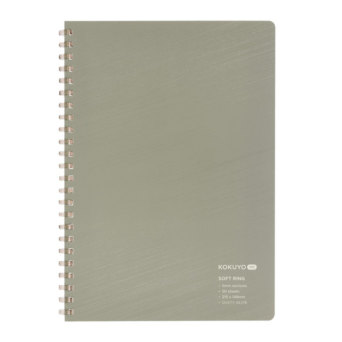 KOKUYO ME Soft Ring Notebook A5 showing the grid layout across a spread.